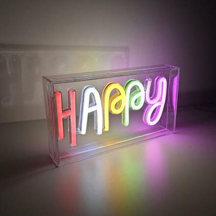 LEUCHTEN DIREKT is JUST LIGHT LED nástěnné svítidlo nápis HAPPY vícebarevné USB vypínač dekorativní LD 85027-70