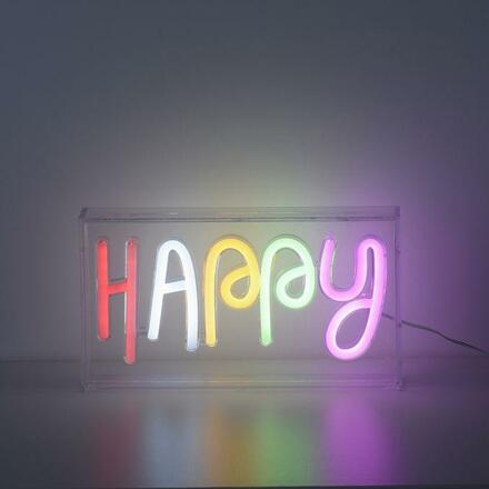LEUCHTEN DIREKT is JUST LIGHT LED nástěnné svítidlo nápis HAPPY vícebarevné USB vypínač dekorativní LD 85027-70