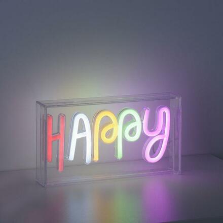 LEUCHTEN DIREKT is JUST LIGHT LED nástěnné svítidlo nápis HAPPY vícebarevné USB vypínač dekorativní LD 85027-70