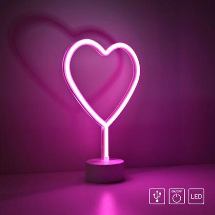LEUCHTEN DIREKT is JUST LIGHT LED stolní lampa růžová srdce na baterie s vypínačem, dekorativní svítidlo LD 85028-87