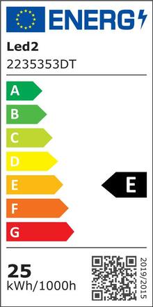 LED2 2235353DT KAPA 19, B TRIAC DIM 25W 3000K/3500K/4000K zápustná černá