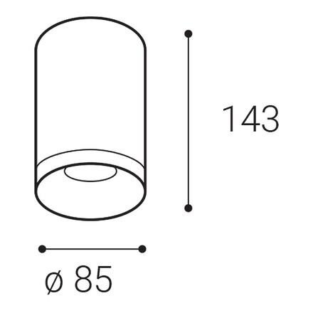 LED2 1150453DT Stropní svítidlo TUBUS II A, B TRIAC DIM 9W 3000K/3500K/4000K UGR černá