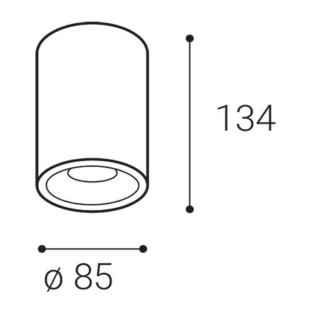 LED2 1150553DTW Stropní svítidlo TUBUS II B, B DALI TW/PUSH TW 9W 3000K-4000K UGR černá