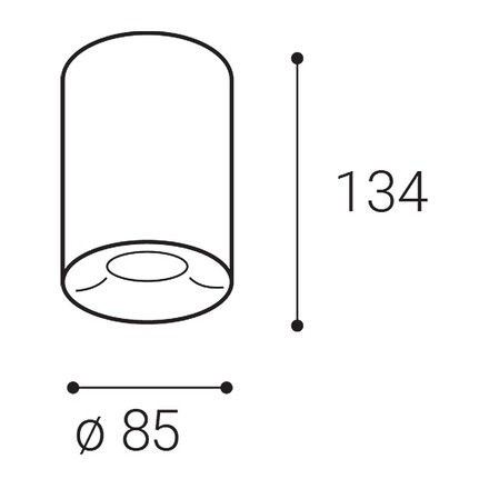 LED2 1150653D Stropní svítidlo TUBUS II C, B DALI/PUSH DIM 9W 3000K/3500K/4000K UGR černá
