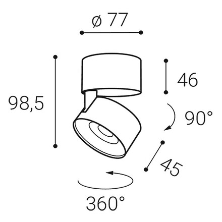 LED2 11508355D KLIP ON, CC DALI/PUSH DIM 11W 3000K stropní chrom
