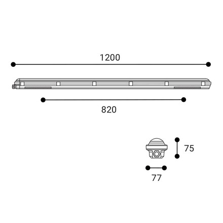 LED2 1240441D Stropní svítidlo HULK 120 DALI/PUSH DIM 40W 4000K UGR šedá