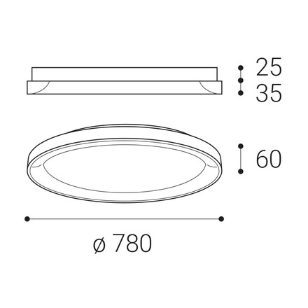LED2 1271778DT Stropní svítidlo BELLA SLIM 78, CF TRIAC 60W 2700K/3000K/4000K hnědá