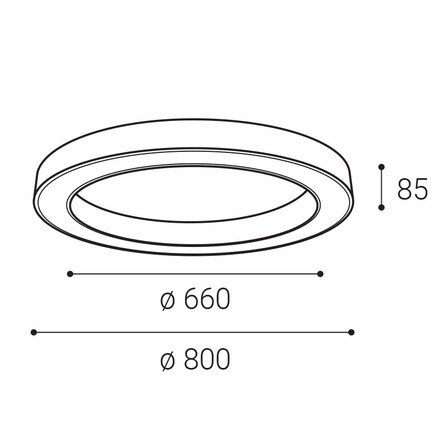 LED2 1273751D Stropní svítidlo SATURN SLIM 80, W DALI/PUSH DIM 60W 2CCT 3000K/4000K bílá
