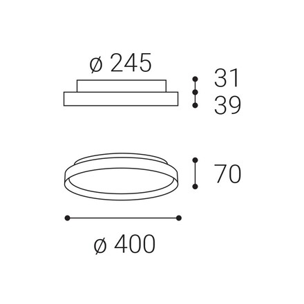 LED2 1274851 Stropní svítidlo MOON 40, W 36W 2CCT 3000K/4000K bílá