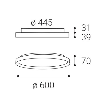 LED2 1274976ZBTW Stropní svítidlo MOON 60, N ZIGBEE TW 60W (50+10) 2700K-4000K matný nikl