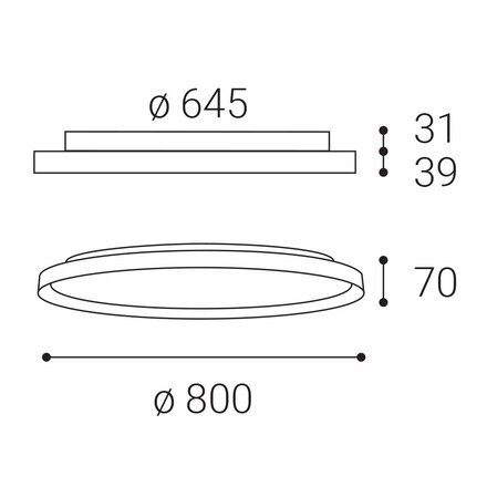 LED2 1275071ZBTW Stropní svítidlo MOON 80, W ZIGBEE TW 88W (76+12) 2700K-4000K bílá