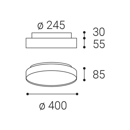 LED2 1275878DTW Stropní svítidlo TORO 40 P/N, CF DALI TW/PUSH TW 32+8W 2700K-4000K hnědá