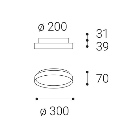LED2 1276177ZBTW Stropní svítidlo MOON 30, G ZIGBEE TW 25W (20+5) 2700K-4000K zlatá