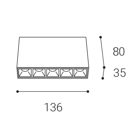 LED2 1491153DTW Stropní svítidlo LINEAR II ON 5, B DALI TW/PUSH TW 10W 3000K-4000K UGR černá