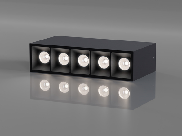 LED2 1562573DTW Stropní svítidlo LINEAR II ON 5, B DALI TW/PUSH TW 10W 2700K-4000K UGR černá