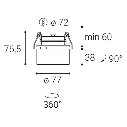 LED2 21507311D KLIP,  DIM 11 3000K ZÁPUSTNÉ BÍLÉ / BÍLÉ