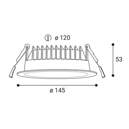 LED2 2235253DT KAPA 14, B TRIAC DIM 12W 3000K/3500K/4000K zápustná černá
