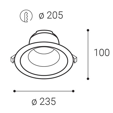 LED2 2236351 Zápustné venkovní svítidlo ALFA II 24 18-25W 3CCT 3000K/3500K/4000K UGR bílá