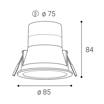 LED2 2236653DT Zápustné svítidlo ZERO II M, B TRIAC DIM 6W 3000K/3500K/4000K UGR černá