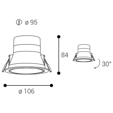 LED2 2236851DT Zápustné svítidlo ZERO II TILT, W TRIAC DIM 8W 3000K/3500K/4000K bílá
