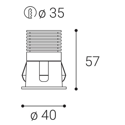 LED2 2250133 RAY XS, B ZÁPUSTNÉ ČERNÉ 2250133