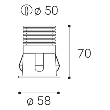 LED2 2250231DT RAY S, W 6W 3000K zápustné bílé