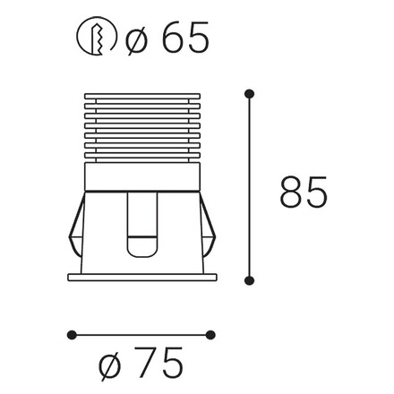 LED2 2250333D RAY M, B DIM 10 3000K ZÁPUSTNÉ ČERNÉ