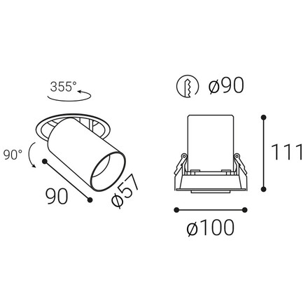 LED2 2252631DT HIDE, W DIM 20W 3000K zápustné bílé