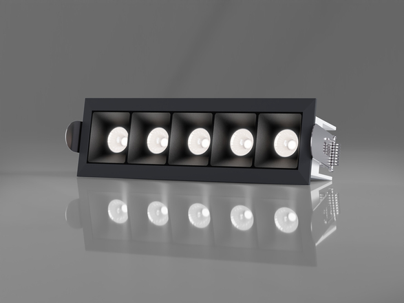 LED2 2491353D Zápustné svítidlo LINEAR II 5, B DALI/PUSH 10W 3000K/3500K/4000K UGR černá