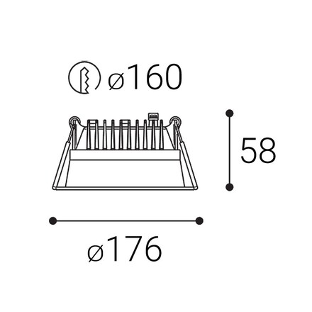 LED2 2550371D Zápustné svítidlo ZETA II M, W DALI/PUSH 23W 2700K/3000K/4000K UGR bílá