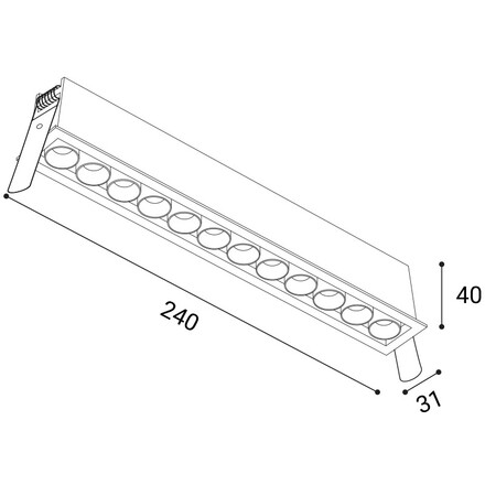 LED2 2560353DT Zápustné svítidlo RIVA MINI 12, B TRIAC 20W 3000K/3500K/4000K UGR černá