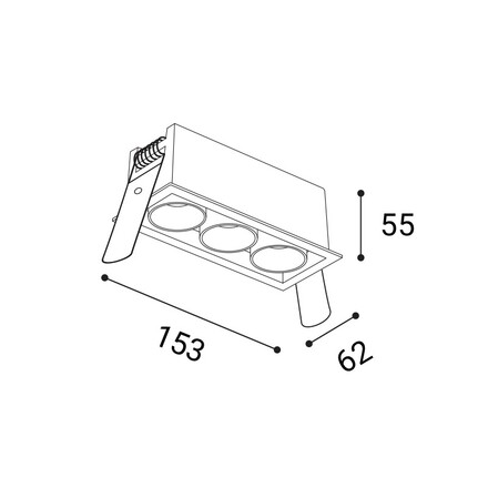 LED2 2560753DTW Zápustné svítidlo RIVA MAXI 3, B DALI TW/PUSH TW 15W 3000K-4000K UGR černá
