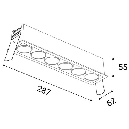 LED2 2560851DTW Zápustné svítidlo RIVA MAXI 6, W DALI TW/PUSH TW 30W 3000K-4000K UGR bílá