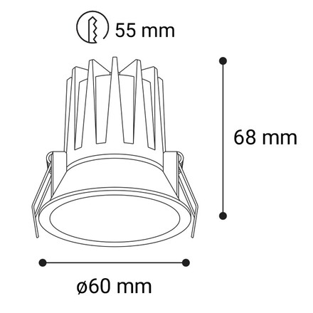 LED2 2561073 Zápustné svítidlo NINO S, B 5W 2700K/3000K/4000K UGR černá