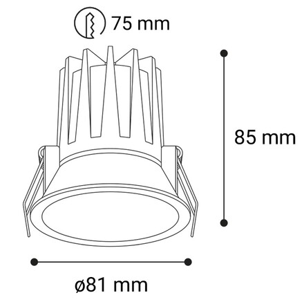 LED2 2561153D Zápustné svítidlo NINO M, B DALI/PUSH 9W 3000K/3500K/4000K UGR černá