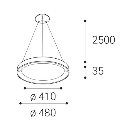 LED2 3271877DTW Závěsné svítidlo BELLA SLIM 48 P-Z, G DALI TW/PUSH TW 38W 2700K-4000K zlatá