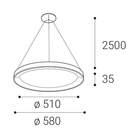 LED2 3273257DT Závěsné svítidlo BELLA SLIM 58 P-Z, G TRIAC DIM 48W 2CCT 3000K/4000K zlatá