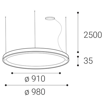 LED2 3273357D Závěsné svítidlo BELLA SLIM 98 P-Z, G DALI/PUSH DIM 80W 2CCT 3000K/4000K zlatá