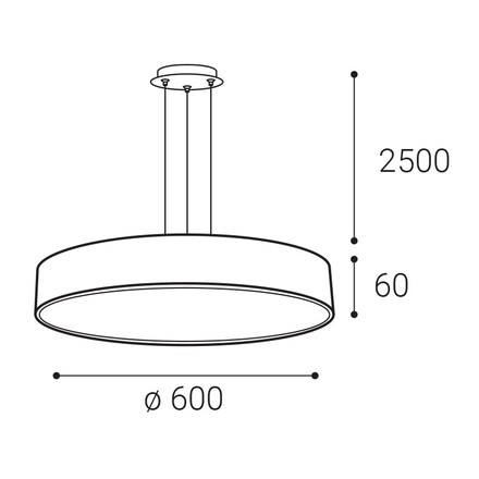 LED2 3274353DT Závěsné svítidlo MONO SLIM 60 P-Z, B TRIAC DIM 60W 2CCT 3000K/4000K černá