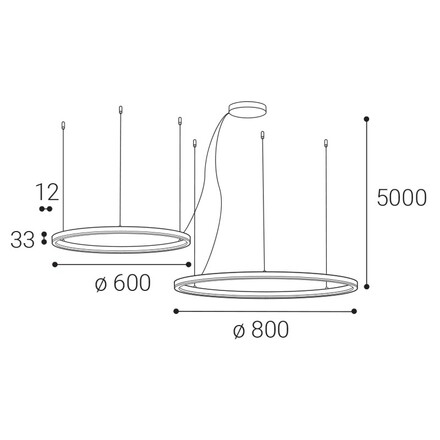LED2 3274651CSTW Závěsné svítidlo CIRCLE SET 2 P-Z, W CASAMBI TW 104W 3000K-4000K bílá