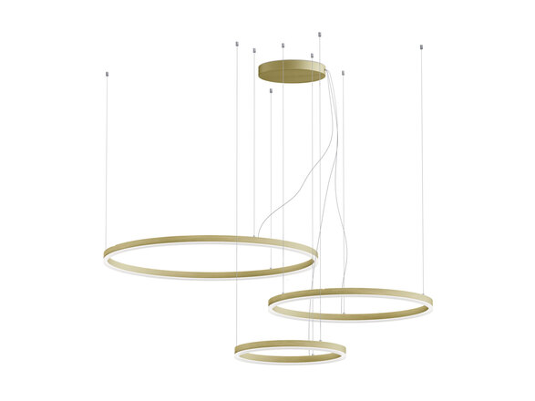 LED2 3274777D Závěsné svítidlo CIRCLE SET 3 P-Z, G DALI/PUSH 136W 2700K/3000K/4000K zlatá