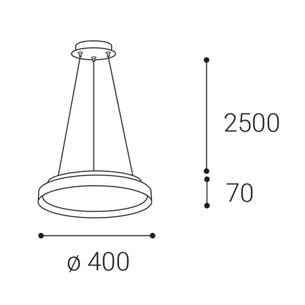 LED2 32748537 Závěsné svítidlo MOON 40 P/N-Z, BG 36W 2CCT 3000K/4000K černá/zlatá RING