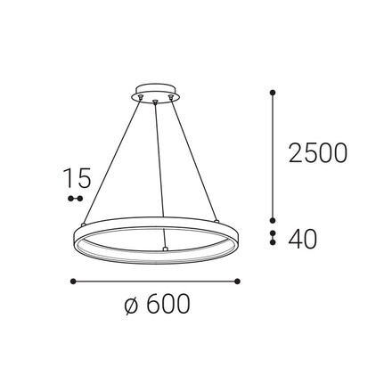 LED2 3275151D Závěsné svítidlo CIRO 60 P-Z, W DALI/PUSH DIM 40W 3000K/4000K bílá