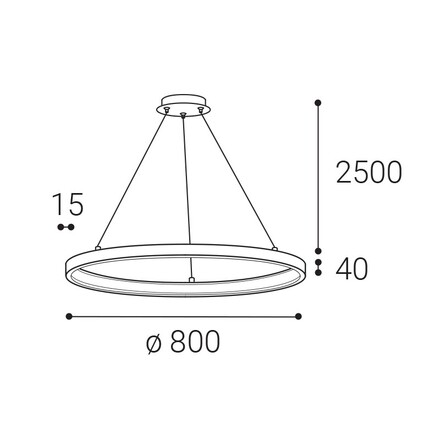 LED2 3275253D Závěsné svítidlo CIRO 80 P-Z, B DALI/PUSH DIM 60W 3000K/4000K černá