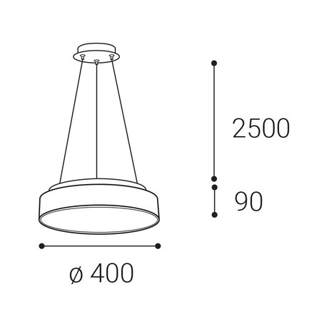LED2 3275573DTW Závěsné svítidlo RINGO II 40 P/N-Z, B DALI TW/PUSH TW 32+8W 2700K-4000K černá