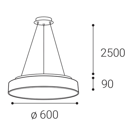 LED2 3275671CSTW Závěsné svítidlo RINGO II 60 P/N-Z, W CASAMBI TW 55+10W 2700K - 4000K bílá