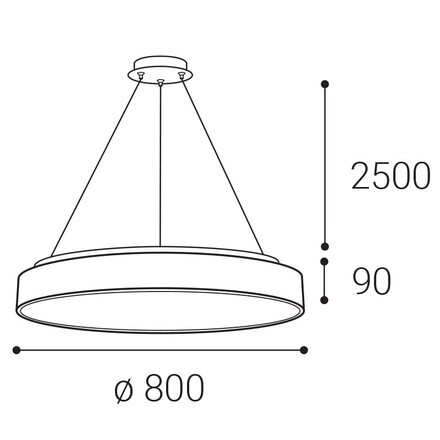 LED2 3275771D Závěsné svítidlo RINGO II 80 P/N-Z, W DALI/PUSH 80+12W 2700K/3000K/4000K bílá