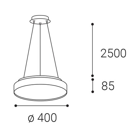 LED2 3275853DTW Závěsné svítidlo TORO 40 P/N-Z, B DALI TW/PUSH TW 32+8W 3000K-4000K černá