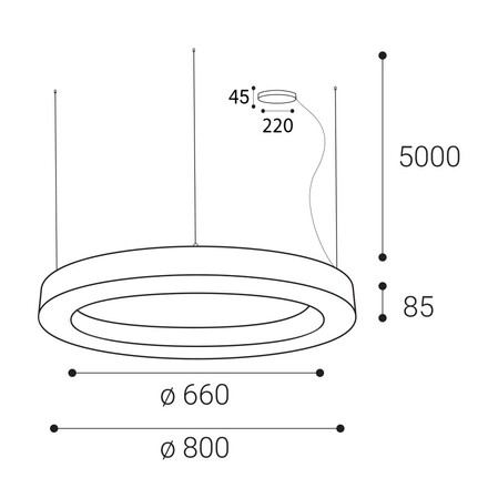 LED2 3276471DTW Závěsné svítidlo SATURN SLIM II 80 P/N-Z, W DALI TW/PUSH TW 80W (50+30) 2700K-4000K bílá