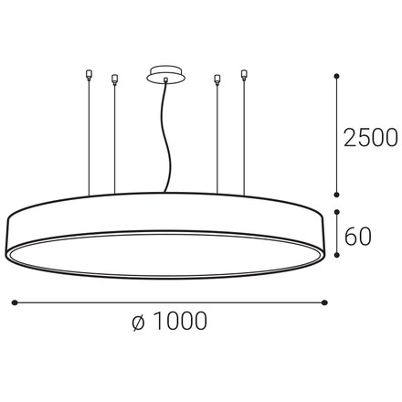 LED2 3276771DT Závěsné svítidlo MONO SLIM 100 P-Z, W TRIAC 115W 2700K/3000K/4000K bílá